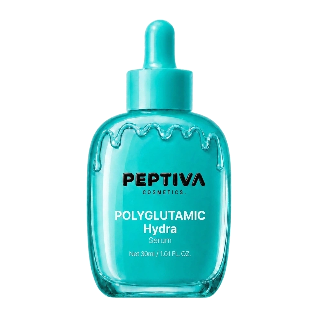 PEPTIVA Polyglutamic Acid Hydra Serum — Packshot (Design-Rendering)